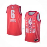 Maillot All Star 2022 Los Angeles Lakers LeBron James NO 6 Granate