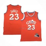 Maillot Cleveland Cavaliers LeBron James NO 23 Retro Orange