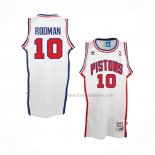 Maillot Detroit Pistons Dennis Rodman NO 10 Retro Blanc