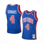 Maillot Detroit Pistons Joe Dumars NO 4 Mitchell & Ness 1988-89 Bleu