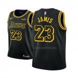Maillot Enfant Los Angeles Lakers LeBron James NO 23 Ville 2017-18 Noir