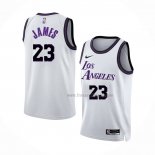 Maillot Los Angeles Lakers LeBron James NO 23 Ville 2022-23 Blanc