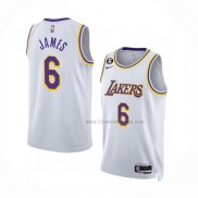 Maillot Los Angeles Lakers LeBron James NO 6 Association 2022-23 Blanc