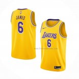 Maillot Los Angeles Lakers LeBron James NO 6 Icon 2021-22 Jaune