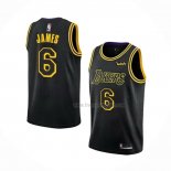 Maillot Los Angeles Lakers LeBron James NO 6 Ville 2021-22 Noir