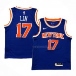 Maillot New York Knicks Jeremy Lin NO 17 Icon Bleu