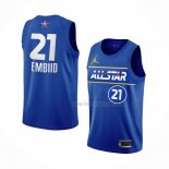 Maillot All Star 2021 Philadelphia 76ers Joel Embiid NO 21 Bleu