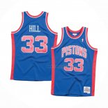 Maillot Detroit Pistons Grant Hill NO 33 Hardwood Classics Throwback Bleu