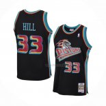 Maillot Detroit Pistons Grant Hill NO 33 Mitchell & Ness 1998-99 Noir