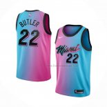 Maillot Enfant Miami Heat Jimmy Butler NO 22 Ville 2020-21 Bleu Rosa