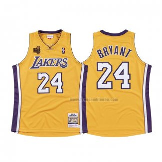 Maillot Los Angeles Lakers Kobe Bryant NO 24 Hardwood Classics Jaune