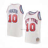 Maillot New York Knicks Walt Frazier NO 10 Mitchell & Ness Blanc