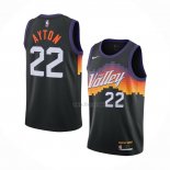 Maillot Phoenix Suns Deandre Ayton NO 22 Ville 2020-21 Noir