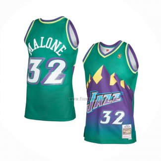 Maillot Utah Jazz Karl Malone NO 32 Mitchell & Ness 1996-97 Vert