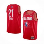 Maillot All Star 2020 Philadelphia 76ers Joel Embiid NO 21 Rouge