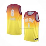 Maillot All Star 2023 Los Angeles Lakers LeBron James NO 6 Orange