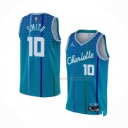 Maillot Charlotte Hornets Ish Smith NO 10 Ville 2021-22 Bleu