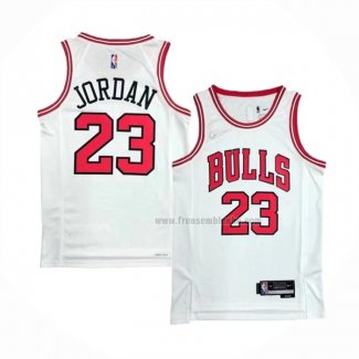 Maillot Chicago Bulls Michael Jordan NO 23 Association 2021 Blanc