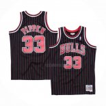 Maillot Chicago Bulls Scottie Pippen NO 33 Hardwood Classics Throwback 1995-96 Noir