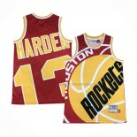 Maillot Houston Rockets James Harden NO 13 Mitchell & Ness Big Face Rouge