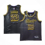 Maillot Los Angeles Lakers LeBron James NO 23 Crenshaw Black Mamba Noir