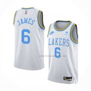Maillot Los Angeles Lakers LeBron James NO 6 Classic 2022-23 Blanc