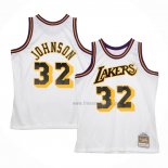 Maillot Los Angeles Lakers Magic Johnson NO 32 Mitchell & Ness 1984-85 Blanc