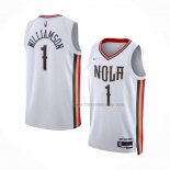 Maillot New Orleans Pelicans Zion Williamson NO 1 Ville 2021-22 Blanc
