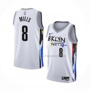 Maillot Brooklyn Nets Patty Mills NO 8 Ville 2022-23 Blanc