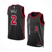Maillot Chicago Bulls Lonzo Ball NO 2 Ville 2023-24 Noir