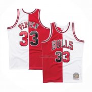 Maillot Chicago Bulls Scottie Pippen NO 33 Mitchell & Ness Rouge Blanc