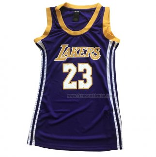 Maillot Femme Los Angeles Lakers LeBron James NO 23 Volet
