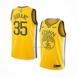 Maillot Golden State Warriors Kevin Durant NO 35 Earned Jaune