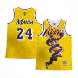 Maillot Los Angeles Lakers Kobe Bryant NO 24 Mamba Jaune