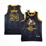 Maillot Los Angeles Lakers Kobe Bryant NO 8 24 Black Mamba Snakeskin Noir