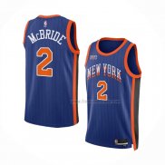 Maillot New York Knicks Miles Mcbride NO 2 Ville 2023-24 Bleu